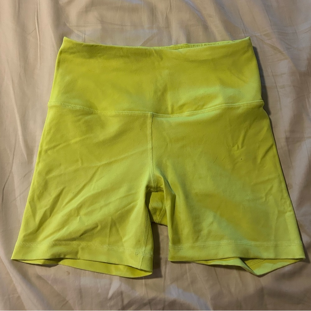Highlighter green 90 degree biker short